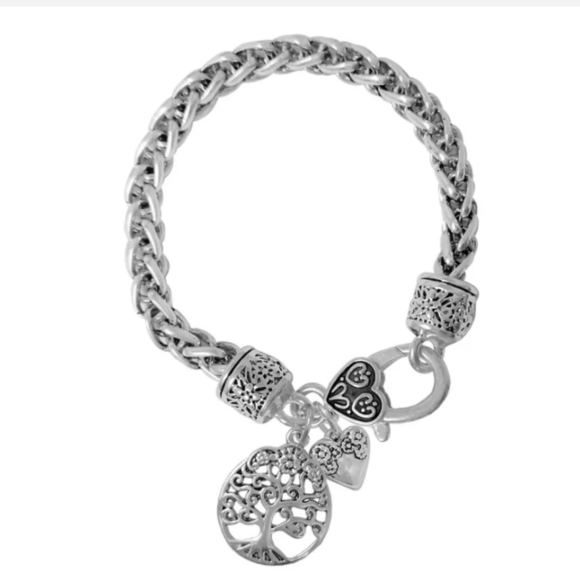 Antique Metal Tree of life Heart Charm Bracelet - Picture 3 of 3